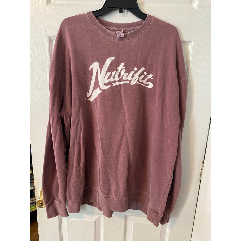 Independent Trading Co Nutrifit Sweatshirt Mens 2XL Plum Garment Dyed Pullover